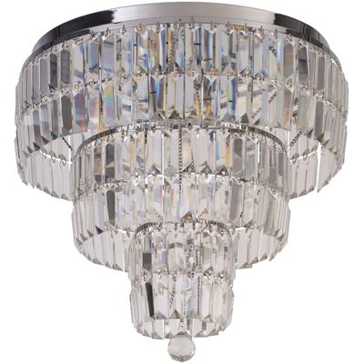 SEARCHLIGHT Deckenleuchte "Badezimmerleuchte Empire, 6-flammig", chrom und klar, 6, Ø 50cm H: 41,5cm, 1 Stk., Leuchten, Glamourös, Deckenleuchte