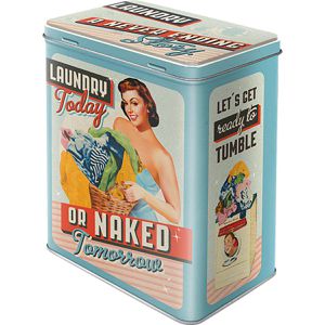 Nostalgic-Art Vorratsdose Laundry Today L, aus Metall, 3 Liter, Waschmittelbox, mit Motiv