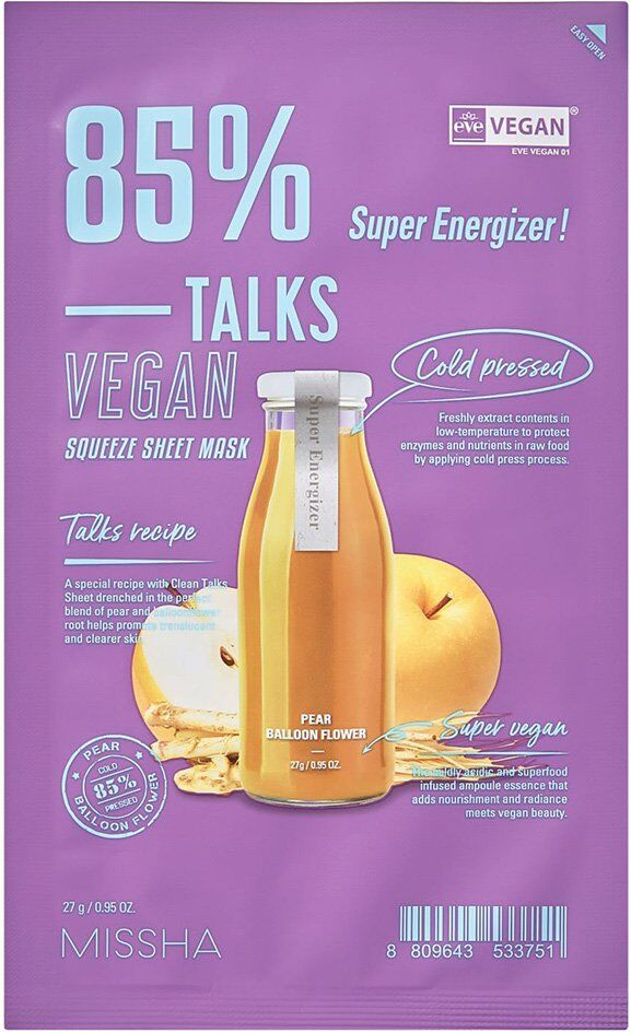 MISSHA Talks Vegan Squeeze Super Energizer Sheet Mask 27g