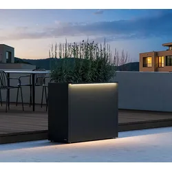 Herstera Garden Cube Divider L Plus | hoher Pflanzkübel rechteckig | 100x40x80 cm - Anthrazit