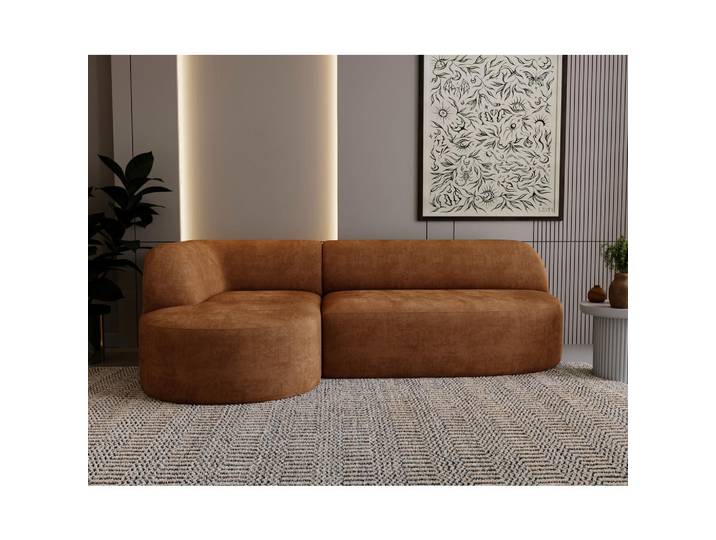 Livetastic Ecksofa Leila, Rost, Kunststoff, 3-Sitzer, 218x156 cm, Rücken echt, Wohnzimmer, Sofas & Couches, Wohnlandschaften