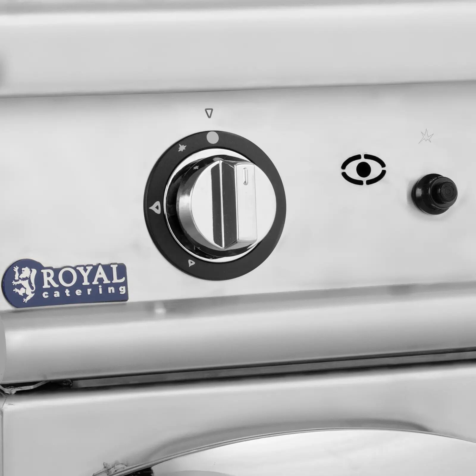 Gas-Grillplatte - 12 kW - glatt - 50 - 300 °C - Propangas / LPG / Erdgas - Unterschrank - Royal Catering RCGG-80/700CS