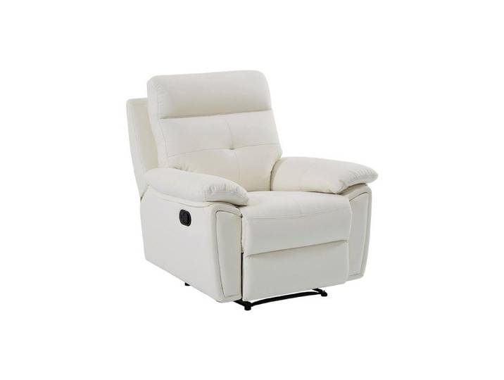 Fauteuil relax en cuir blanc VINETA