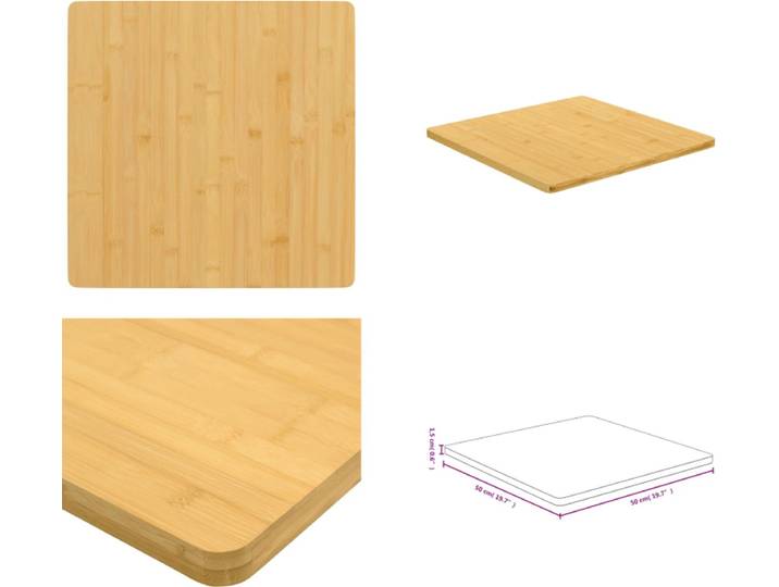 vidaXL - Tafelblad - 50x50x1\,5 - cm - bamboe