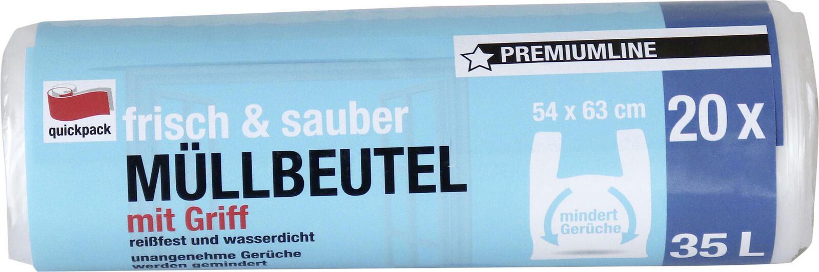 quickpack frisch & sauber Müllbeutel 35,0 l, transparent 853509