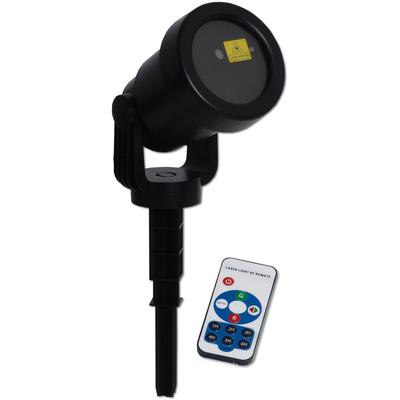 LED Gartenleuchte NÄVE "Projektor", schwarz, H:19,5cm Ø:10cm, Leuchten, LED Gartenleuchte, Effektbeleuchtung Außenerdspieß, div. Programme, Farbspiel rot/grün