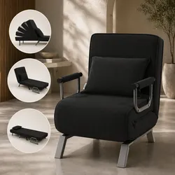 Makika Schlafsessel Schlafsofa Ted klappbar in Schwarz