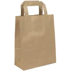 KK Verpackungen 750 Papier-Tragetaschen Papiertüten Tüten Papiertaschen 18+08x22 Braun