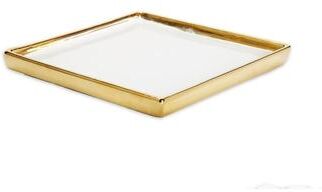 Vivience White Square Tray Gold Edged - White/Gold