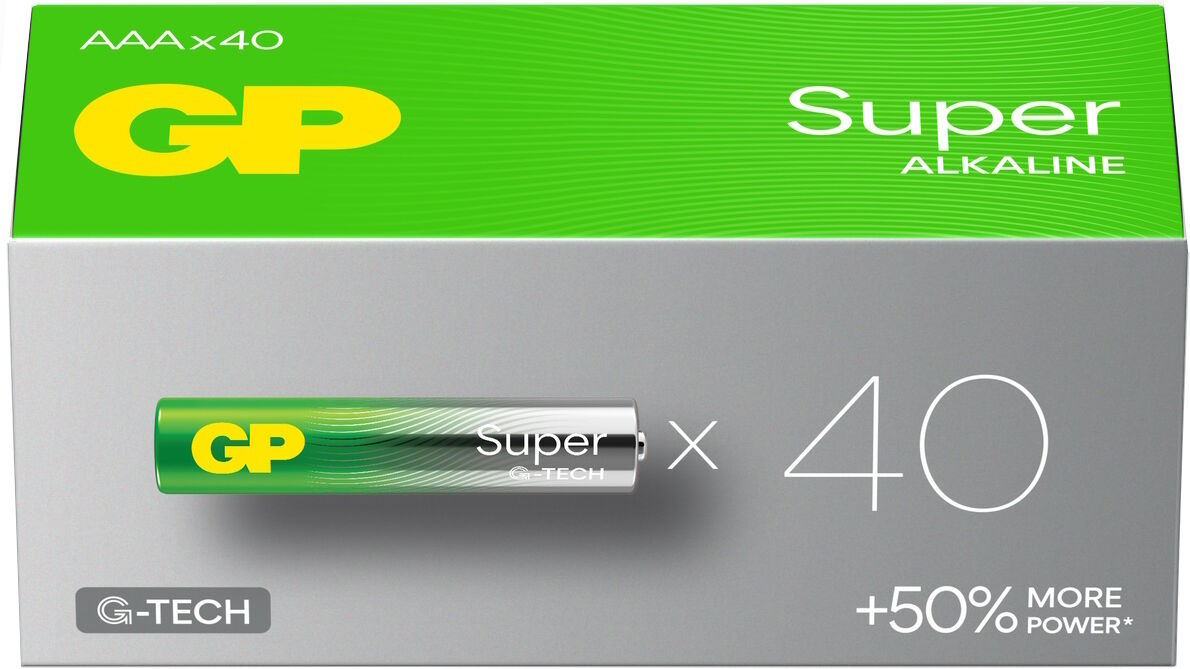 GP Batteries GP Super G-Tech AAA Alkaline Batteries LR03   Box of 40
