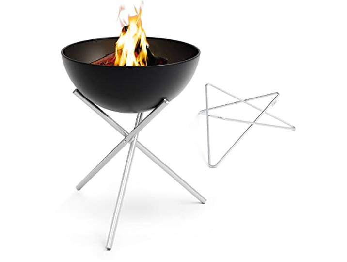höfats - Bowl 70 Feuerset Flex mit Sternfuß und Dreibein - raucharme Feuerstelle mit Plancha Grillplatte und Grillrost nutzbar - kippbarer Feuerkorb, Stahl emailliert – schwarz, Ø 70 cm