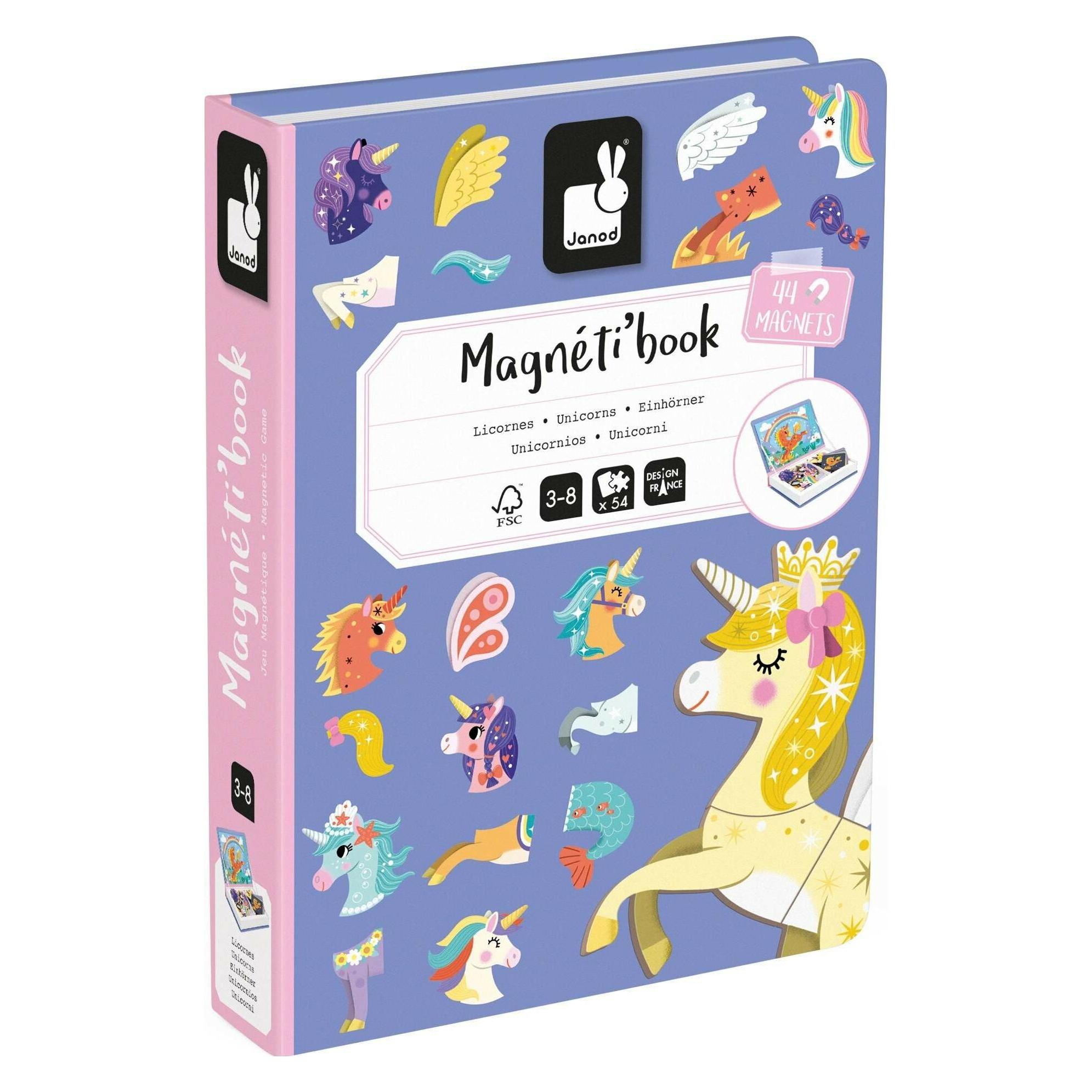 Janod Magnetbuch Einhorn (Deutsch, Englisch, Französisch, Italienisch, 3 - 8 Jahre) (190.02584)