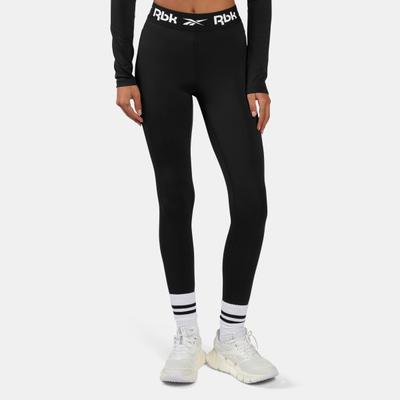 Lauftights REEBOK "CORE FITNESS TRAINING RUCHED LEGGING", Damen, Gr. L, N-Gr, schwarz, Obermaterial: 84% Polyester, 16% Elasthan, Hosen, sportlicher Stil, für Erwachsene