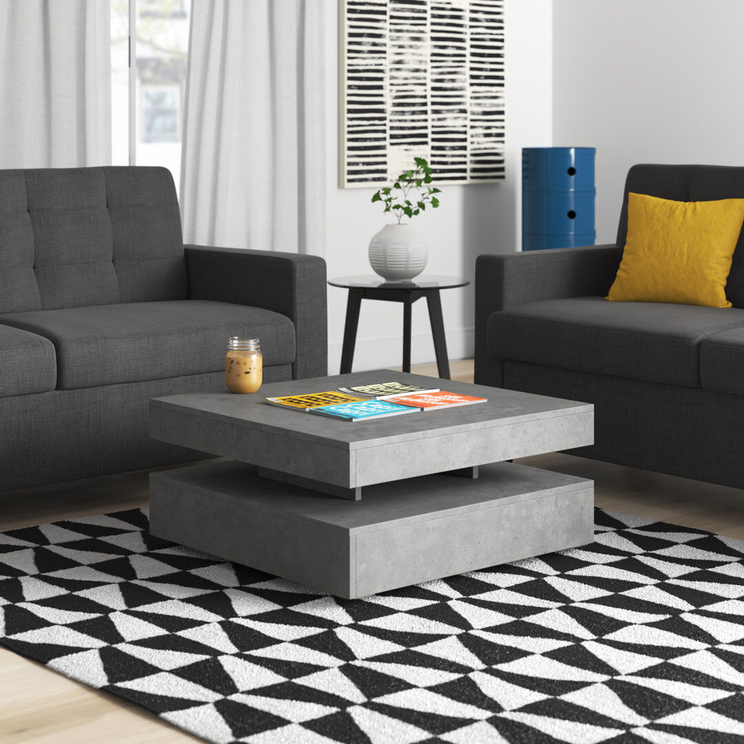 Zipcode Design Downer Block Coffee Table Dark grey 35.4cm H X 78cm W X 78cm D