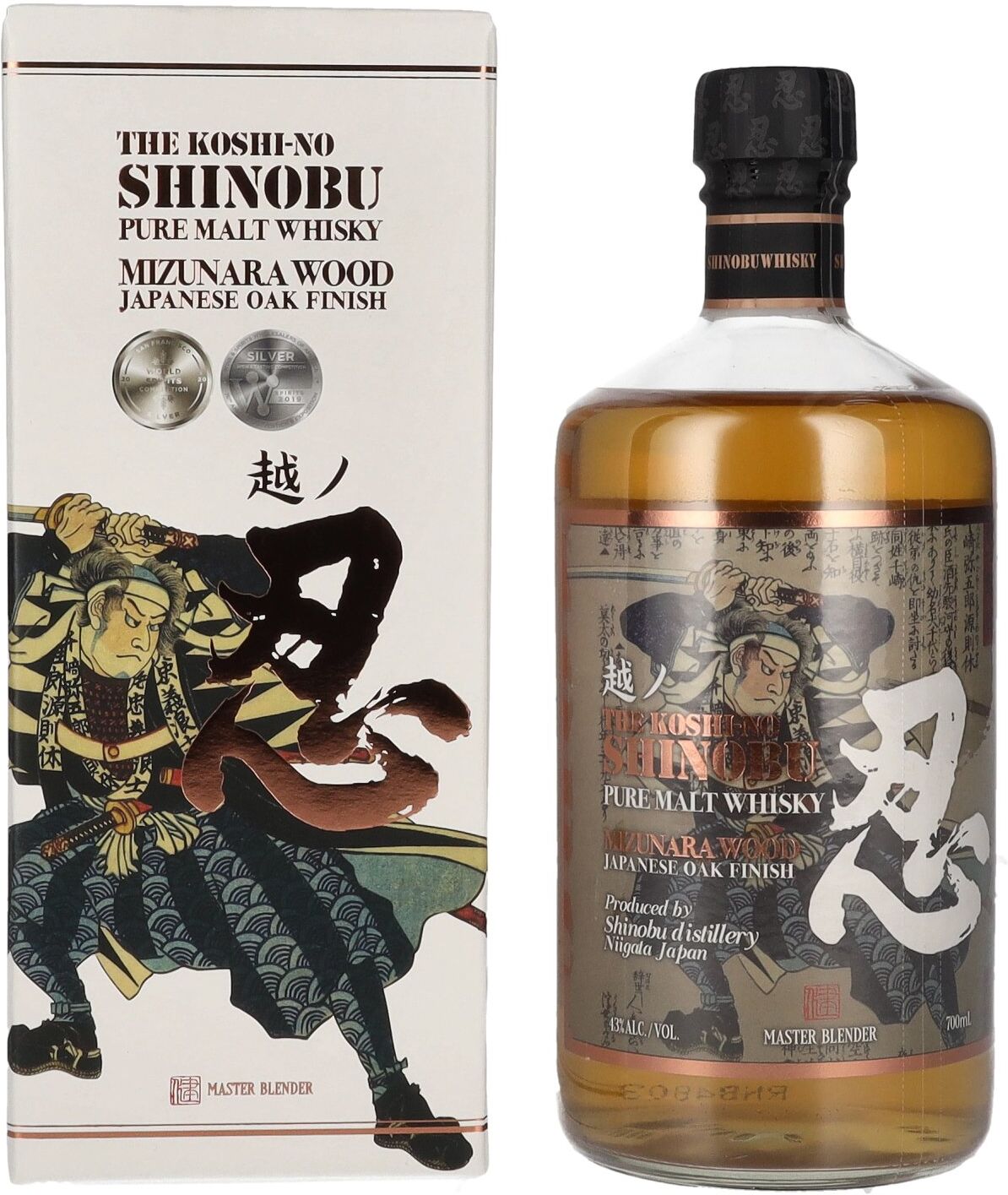 Shinobu Whisky The Koshi-No Shinobu Pure Malt Whisky Mizunara Oak Finish 43% Vol. 0,7l in Geschenkbox