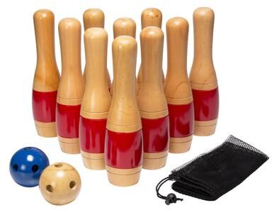 Hey! Play! 11 Inch Wooden Lawn Bowling Set