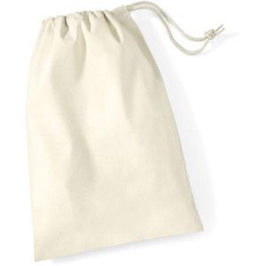 Westford-Mill Stoffbeutel W115 Cotton Stuff Bag S, natur, mit Kordelzug, aus Baumwolle, zum Bemalen, 25 x 30 cm