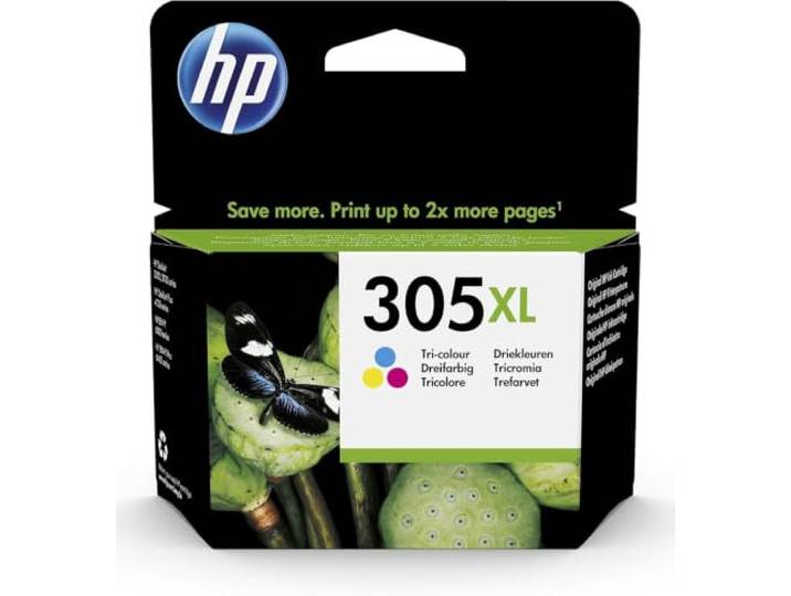 HP 305XL Cartouche d'encre Tricolore Authentique (3YM63AE) DeskJet 2300\, DeskJet 2700\, DeskJet Plus 4100\, Envy 6000 Envy Pro 6400 200 Pages