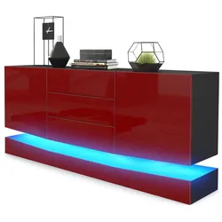 SIDEBOARD City Fronten in Bordeaux Hochglanz