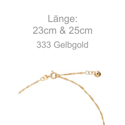 Fußkette JOBO "Fußkettchen mit goldener Kugel", gelbgold 333, Fußketten, Damen, Gelbgold 333, 8 Karat 333 Gold