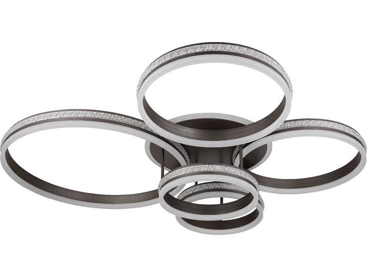 Globo Lighting Deckenleuchte Metall titanfarben gebürstet, LED