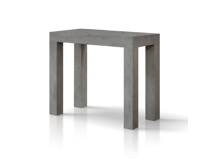 Table console à rallonge effet gris ciment 90×45 cm - 90×300 cm