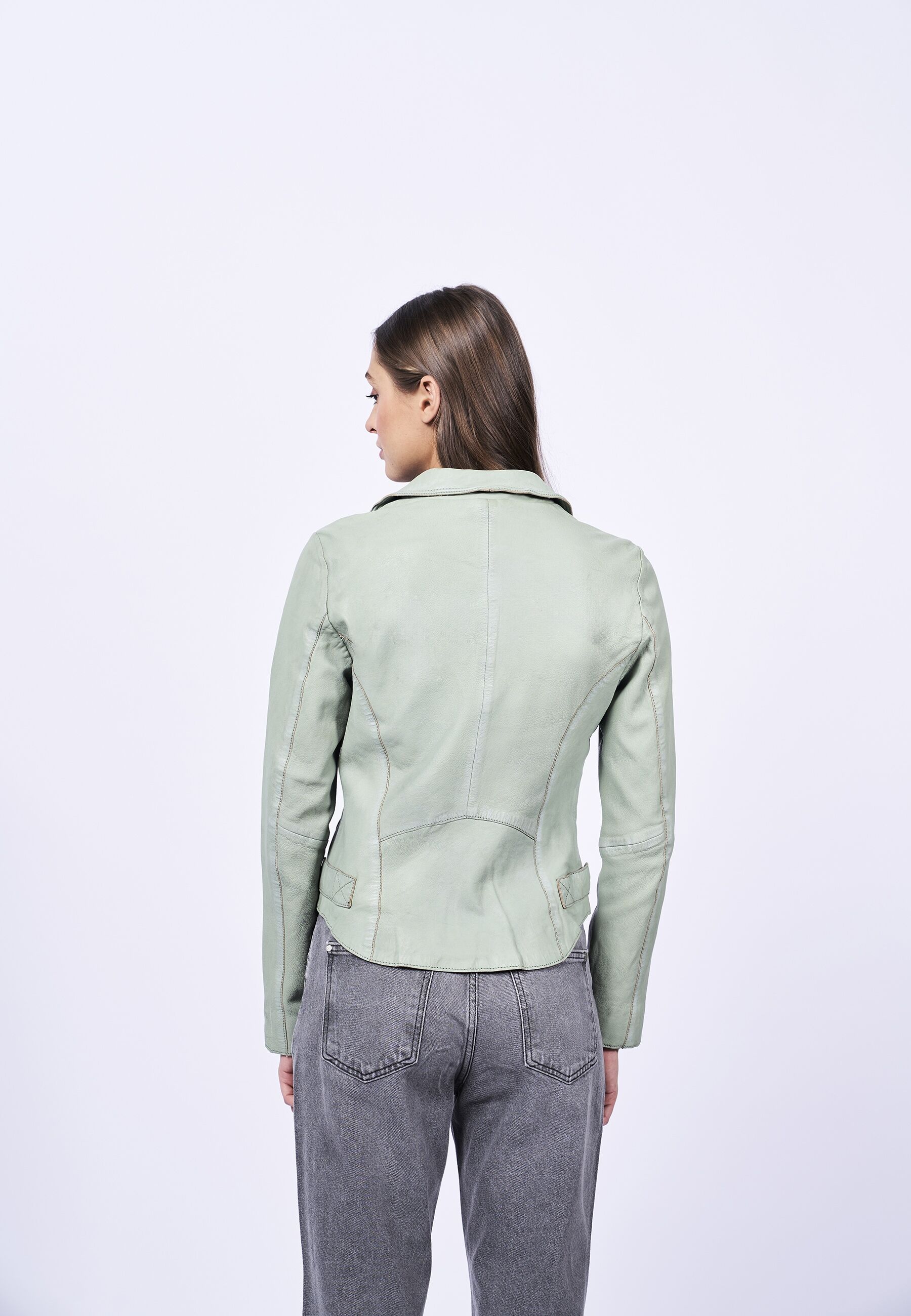 Lederjacke FREAKY NATION "Just Now-FN", Damen, Gr. XL(42), grün, Oberstoff: 100% Leder. Futter: 100% Baumwolle, normal, Jacken Lederjacke grün XL(42)