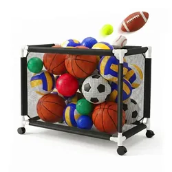 Relaxdays Ballwagen mit Rollen Weiß,Schwarz
