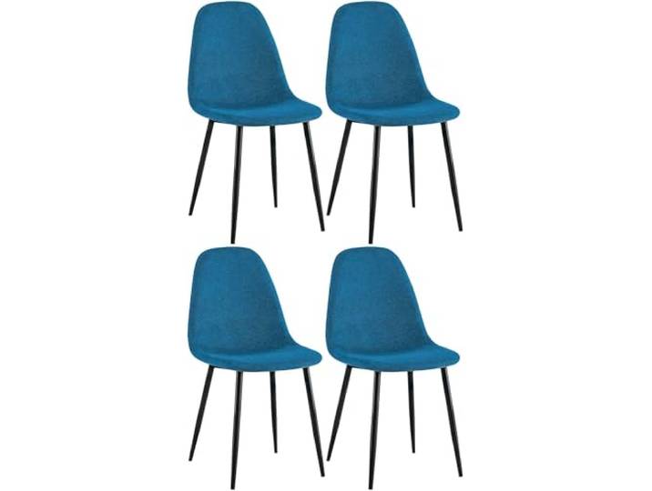 CLP Esszimmerstühle 4er Set Napier, Bequeme Küchenstühle gepolstert, Polsterstühle Esszimmer mit Rückenlehne, bis 150 kg belastbar Farbe blau Material Stoff