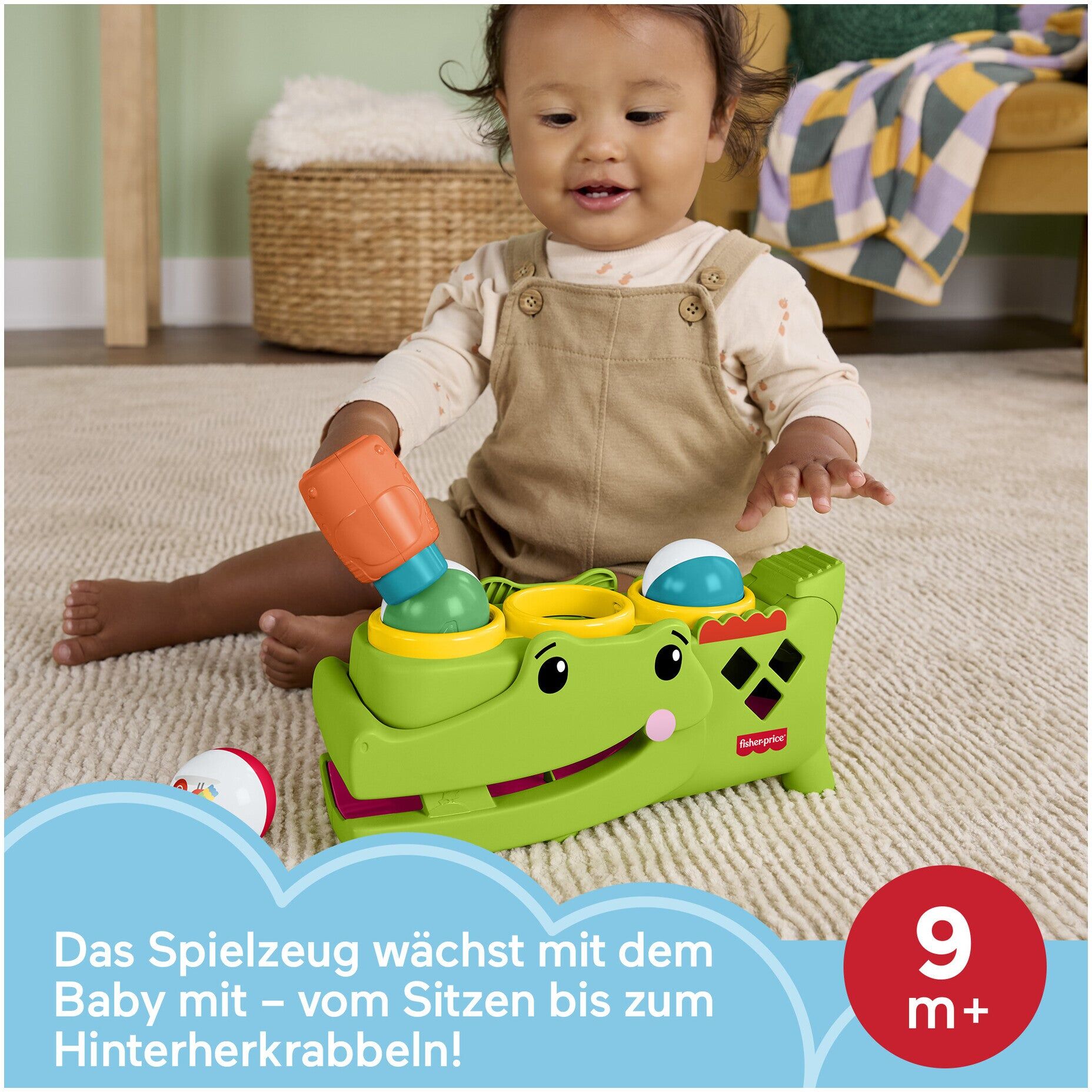 Mattel Fisher-Price Sit ; Tap Rolligator Activity Toy for Babies - Supports Hand-Eye Coordination, Fine Motor Skills - 0-12 Months