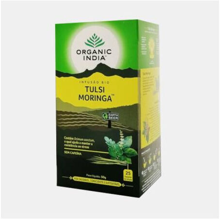 ORGANIC INDIA INFUSAO BIO TULSI MORINGA 25 SAQUETAS