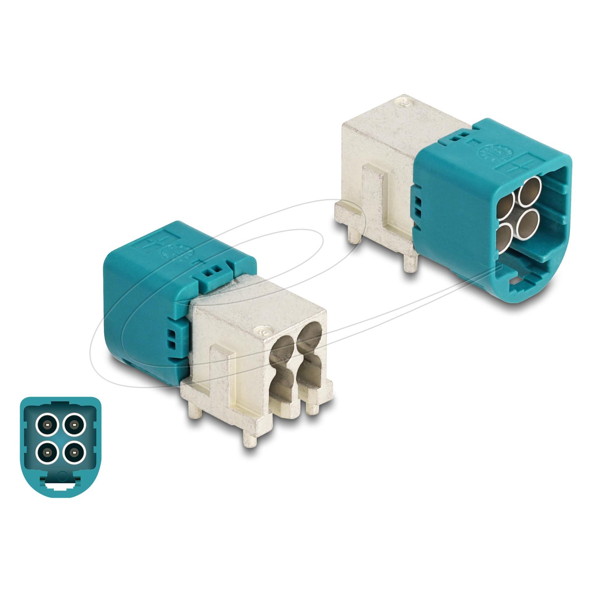Delock Mini FAKRA Z Stecker quad nach unten gewinkelt A-Typ PCB (90115)