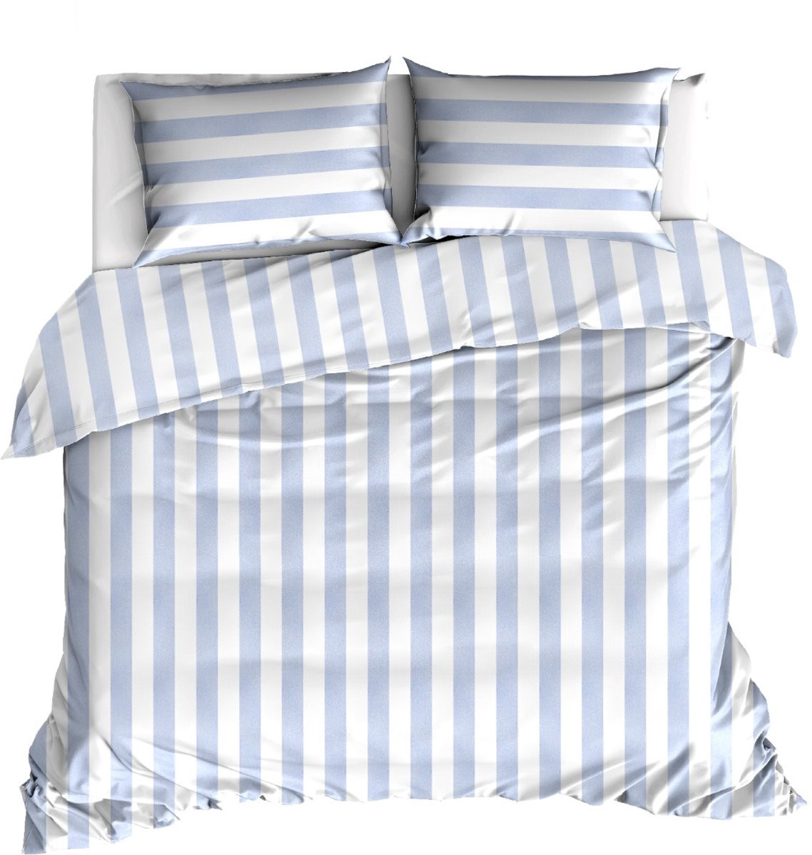 Linolux Dekbedovertrek Beach Stripe Blue, 1 persoons, 140 x 200 cm