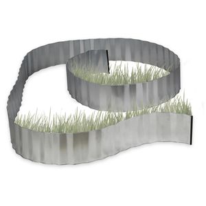 Relaxdays Rasenkante 10020710, silber, flexibel, aus verzinktem Metall, 500 x 16 cm