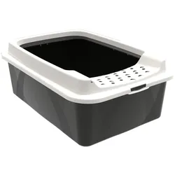 Rotho Babydesign Rotho MyPet Eco Bonnie Katzenklo mit Top-Eingang, schwarz/weiss (recycelt)
