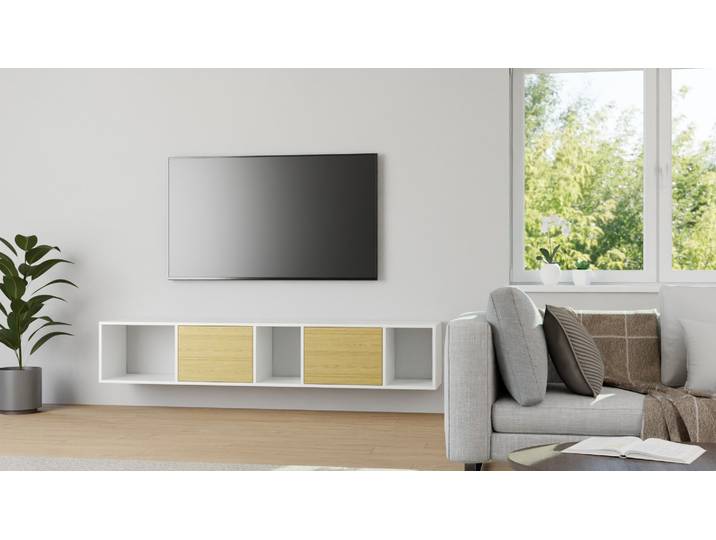 Hängesideboard MDF Beschichtet MDF Weiß matt