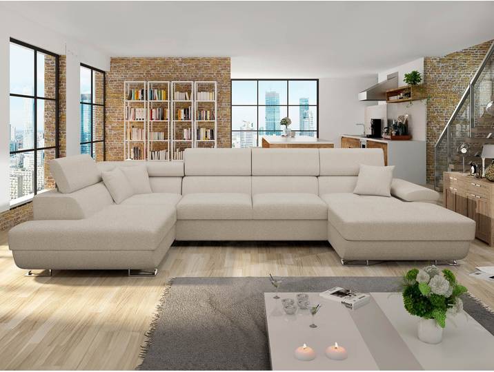 MIRJAN24 Ecksofa Cotere Bis Premium, Bettkasten, U-Form (Farbe: Abriamo 03, Seite: Links)