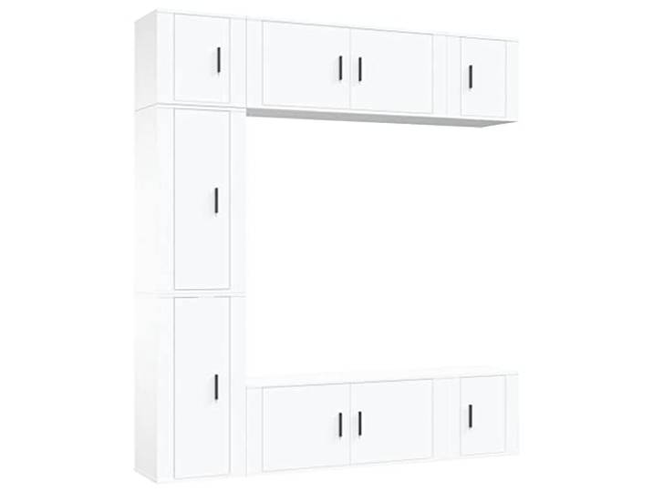 Kaorsrow 7-TLG TV-Schrank-Set Wandmontage Weiß Holzwerkstoff Hängeboard Schwebendes Sideboard Set fürs Wohnzimmer und Schlafzimmer mit viel Stauraum für Receiver, Medien und Dekoration.