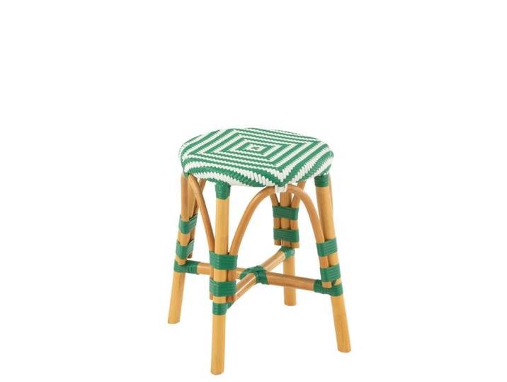 J-Line tabouret Live - rotin - vert foncé/blanc - small