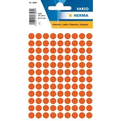 HERMA Markierungspunkte Ø 8 mm, rot, 540 Etiketten, permanent haftend, für Handbeschriftung