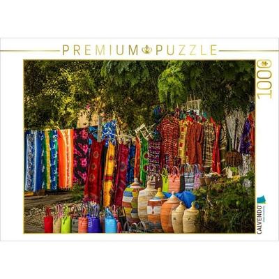 CALVENDO Puzzle Kunsthandwerk und Stoffe - Bunter Markt im Senegal | 1000 Teile Lege-Größe 64 × 48 cm Foto-Puzzle für glückliche Stunden