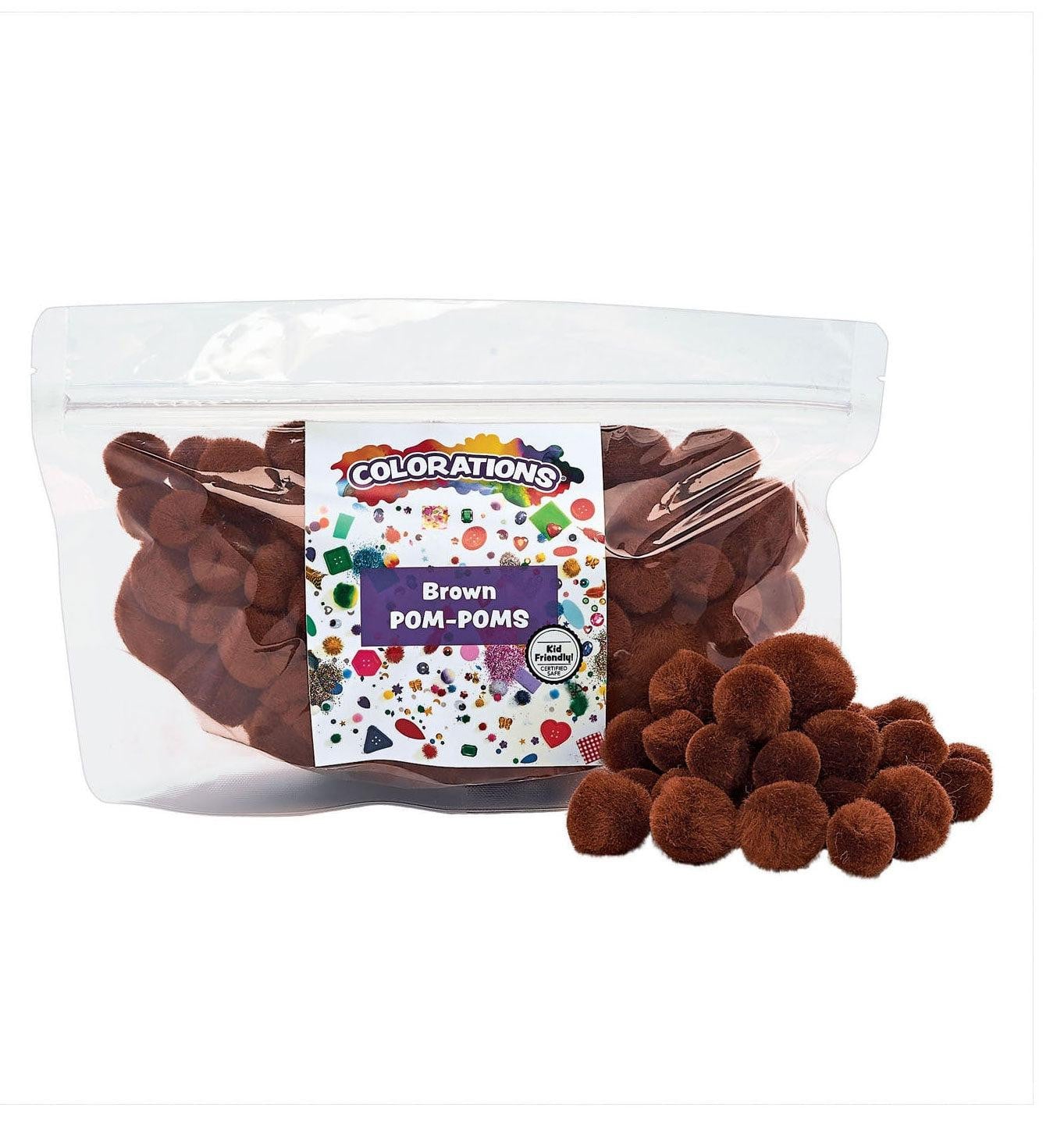 Colorations Pompons Bruin 100 stuks