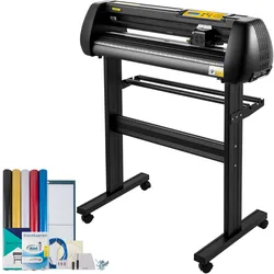VEVOR Vinyl Schneidemaschine Schneideplotter 720 mm SignMaster Bodenständer, Plottermaschine Schnittgeschwindigkeit 10–800 mm / s, Schnittkraft 10-500 g, Schrittmotor, fünf Vinylrollen, 16 MB, 13,5 kg