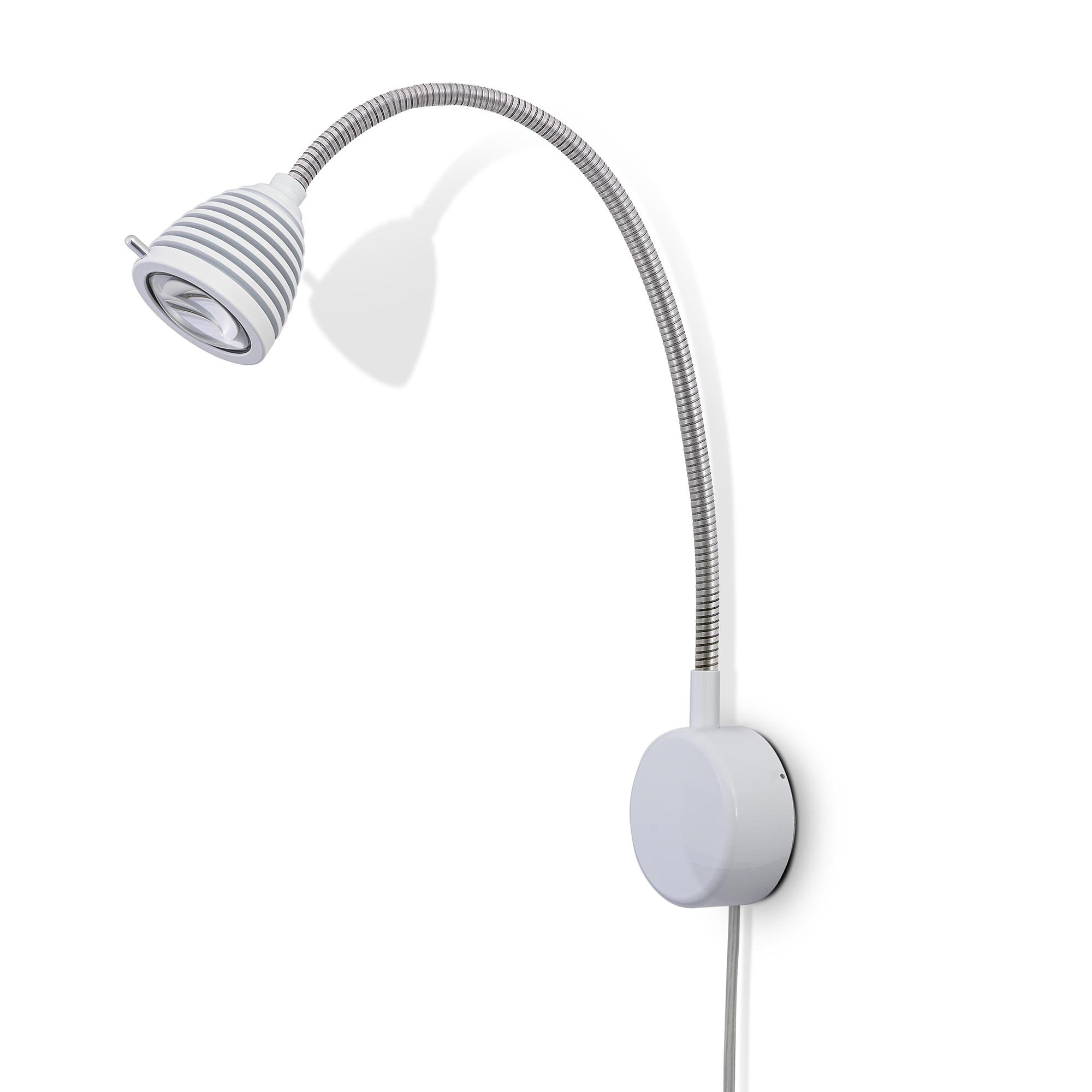 less 'n' more Athene A-BWL2-V Wandleuchte weiß mit Kabel (Flexwelle Aluminium) Flexwelle Aluminium A-BWL2-V-KW-FA