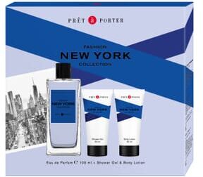Pret a Porter Fashion New York EDP 100 ml + Gel de Banho 50 ml + Loção 50 ml Lote