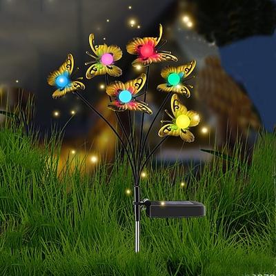 Solar-Gartenleuchten, Schmetterling, Gartendekoration, Landschaft, Solar-Schmetterlinge, wiegende Lichter, tanzen im Wind, Pfähle, Hof, Terrasse, Rasen