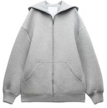 Lush Living Finds ZABA Womens Oversized Fashion Jacket, Versatile Casual Hooded Zip Top, Street Basic Sweatshirt grey z47 s