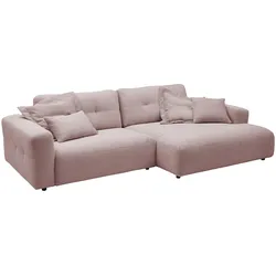 KAWOLA Sofa MIKA Ecksofa Cord rosa Longchair rechts