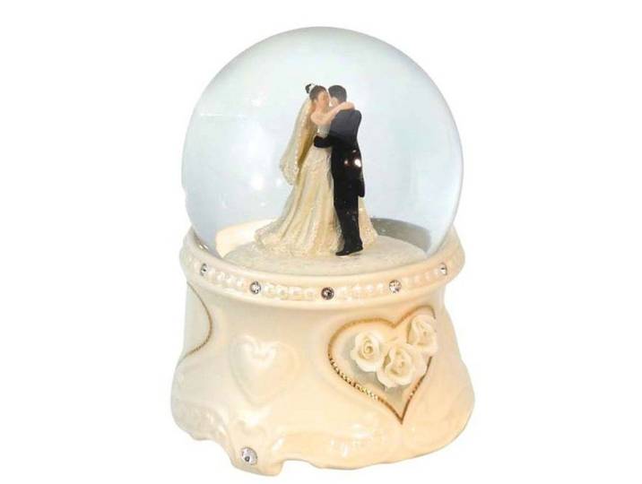 Musicboxworld Spieluhr Glitzerkugel Hochzeitspaar