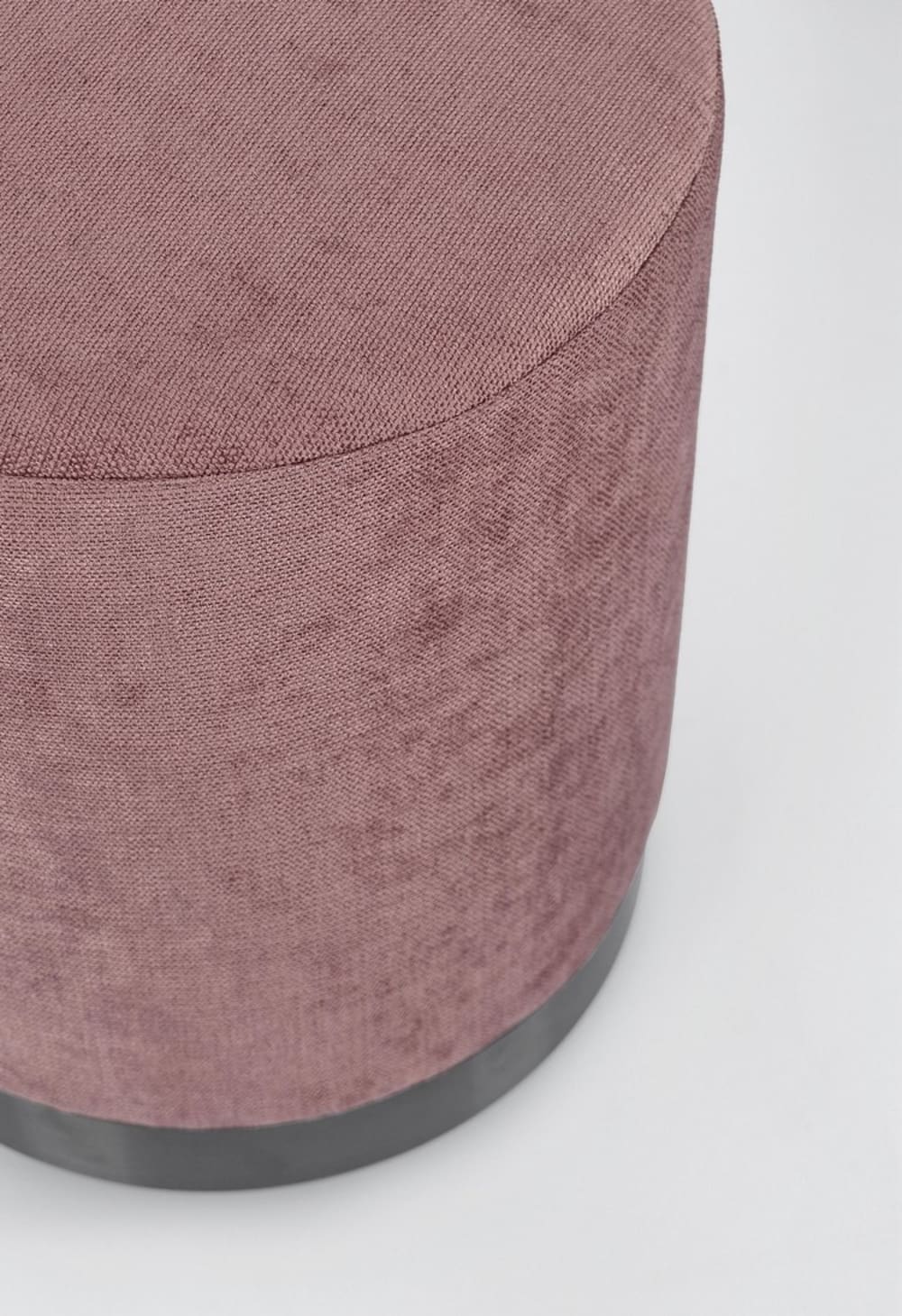 Konte.Design Tabouret en tissu rose foncé avec anneau en métal Rose 35x42x35cm